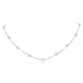 18K/ 750 Rose Gold Pearls Necklace MKN7073