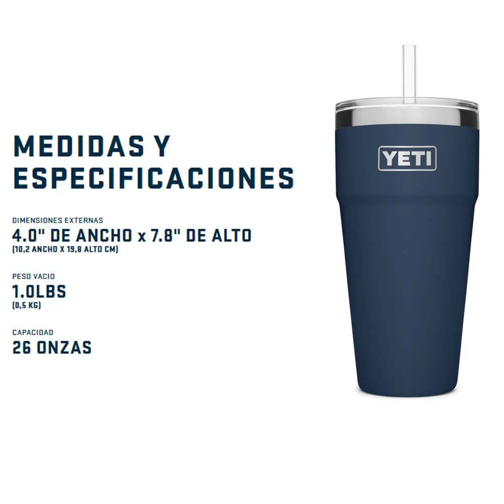 21071501189 TERMO RAMBLER 26oz STRAW CUP CHARCOAL MARCA YETI