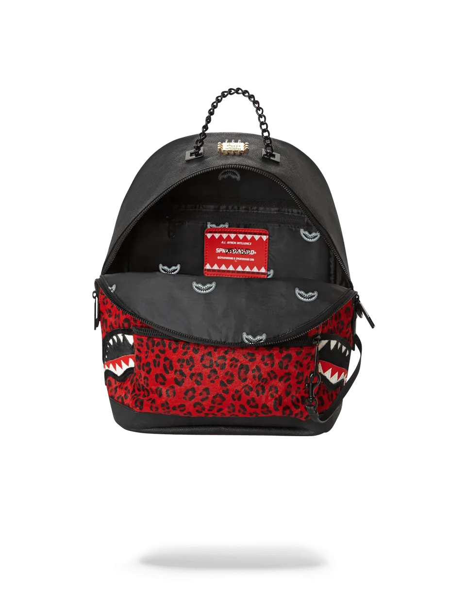 6-STRAP RED LEOPARD EMPRESS (PONY HAIR)