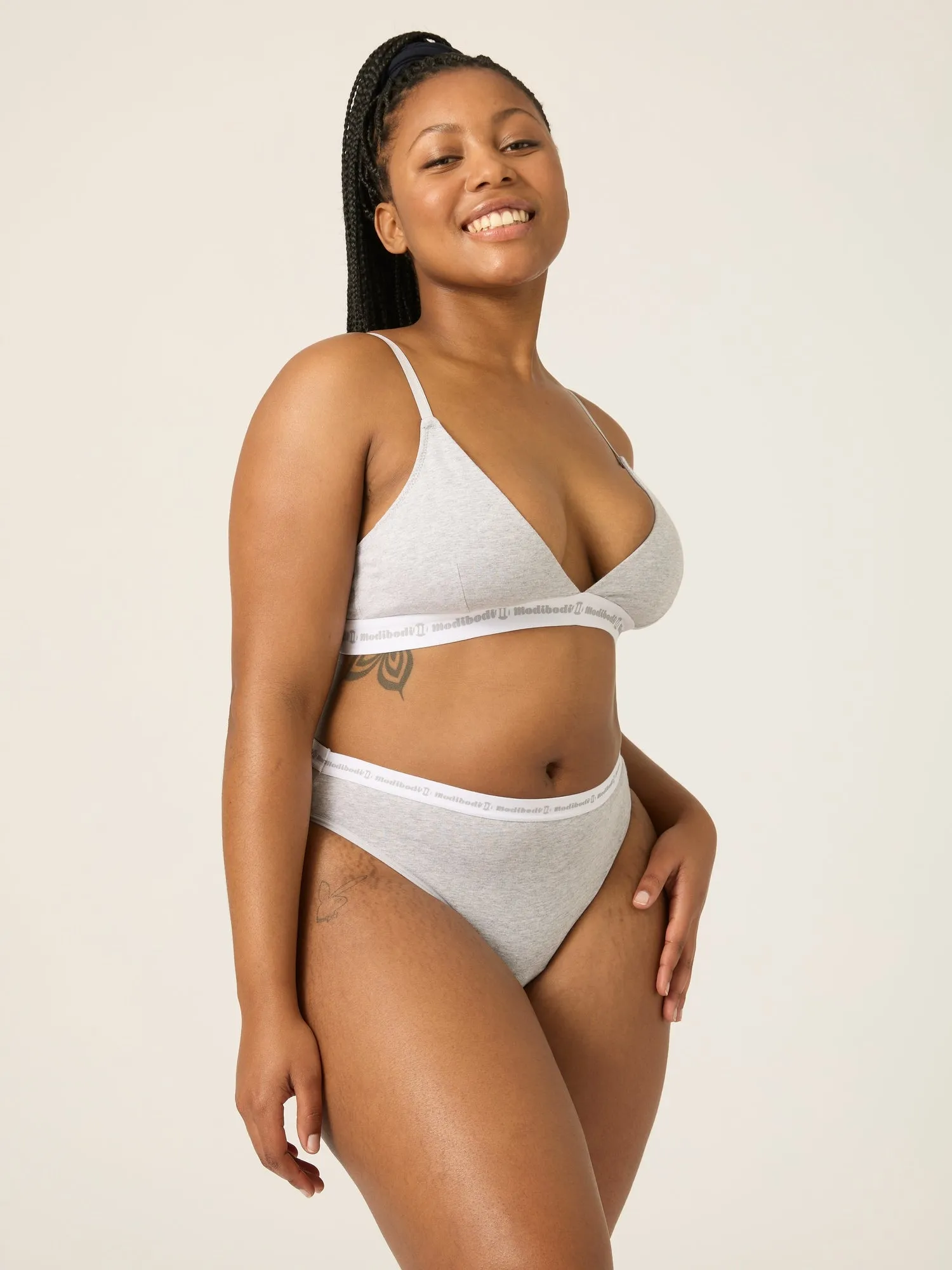 Basic Triangle Bralette Grey Marle