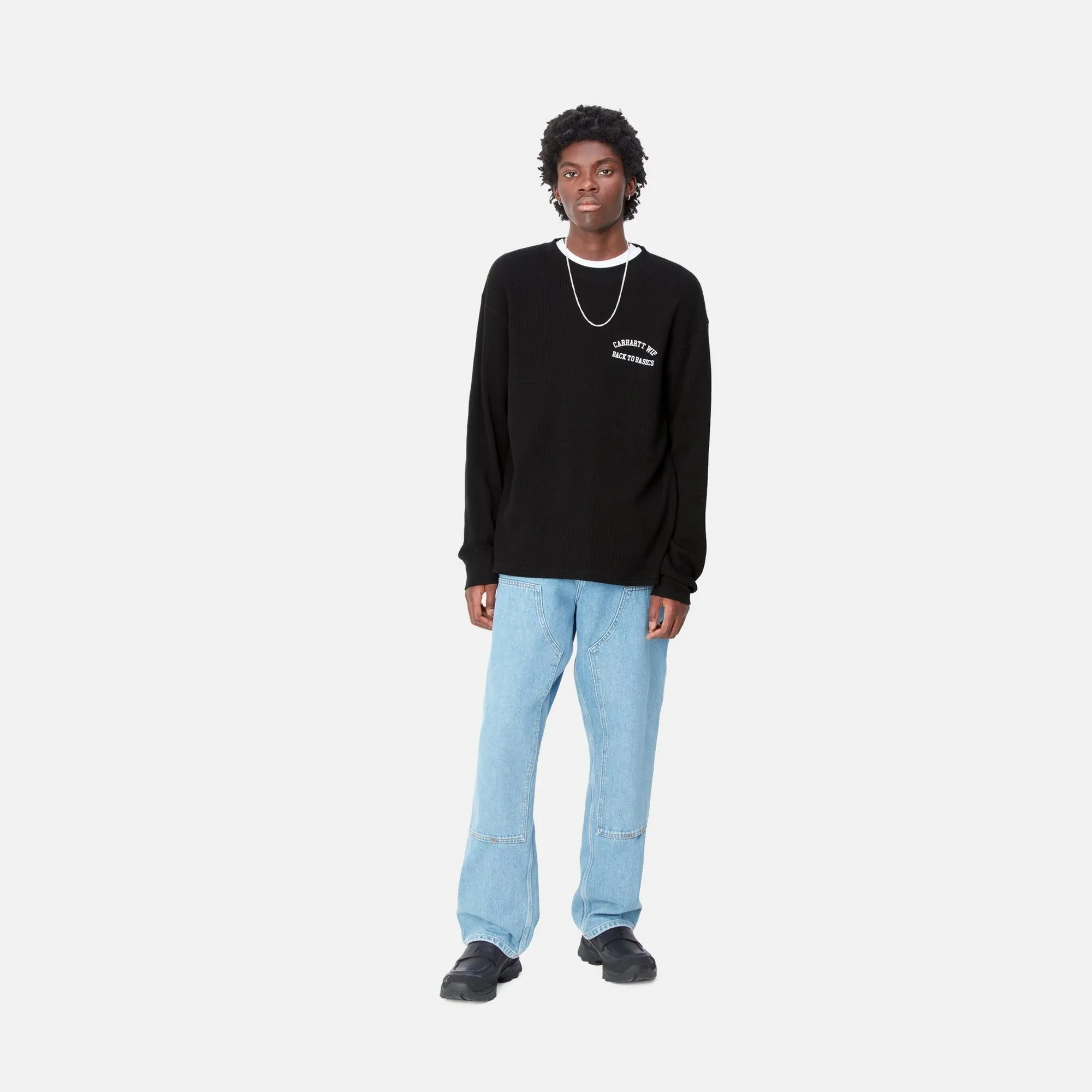 Basics Script Long Sleeve T-Shirt | Black / White