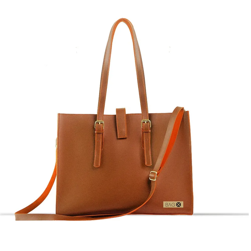 Blossom Caramel Brown 3Pcs Tote Bagset