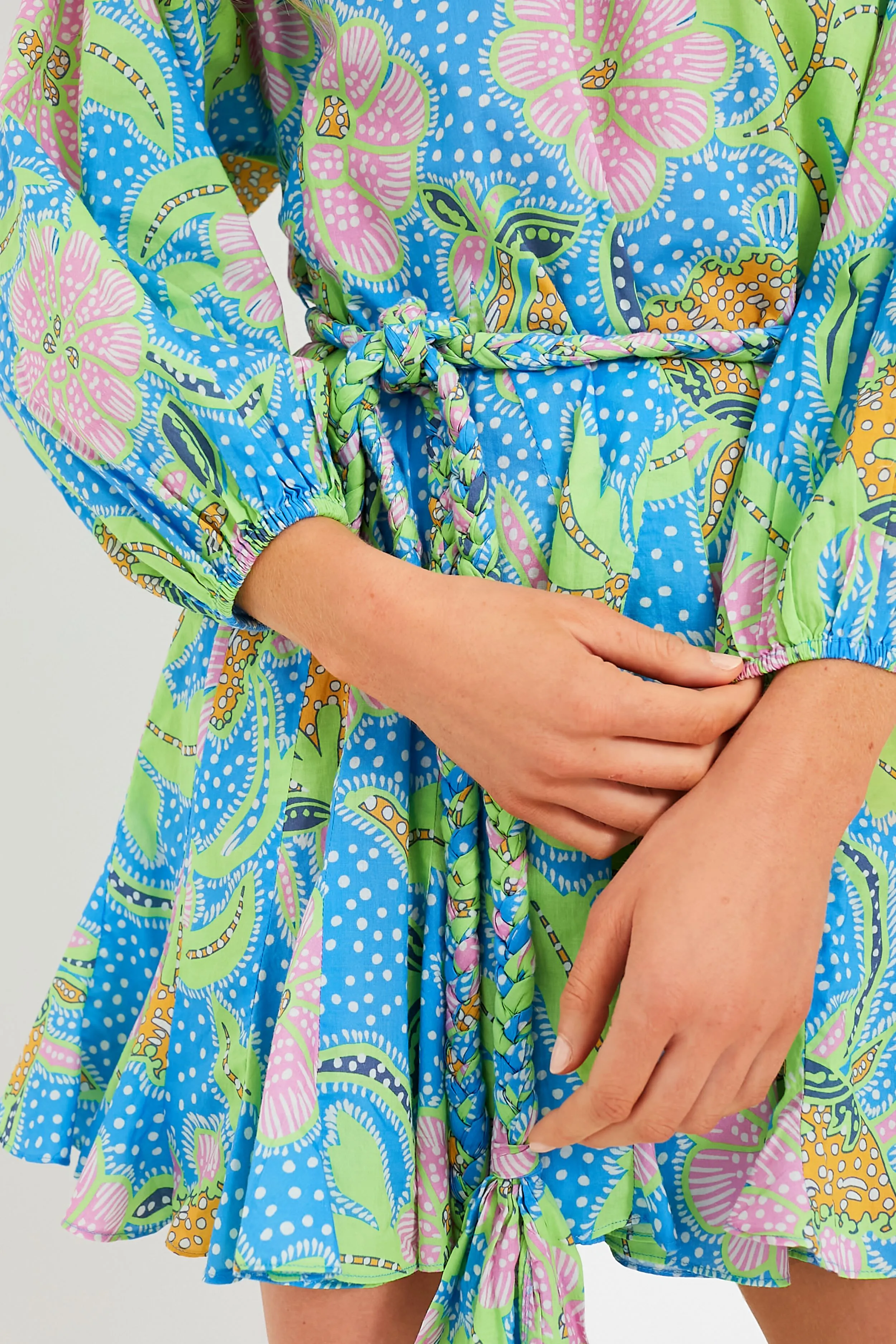 Blue Psychedelic Flower Ella Dress