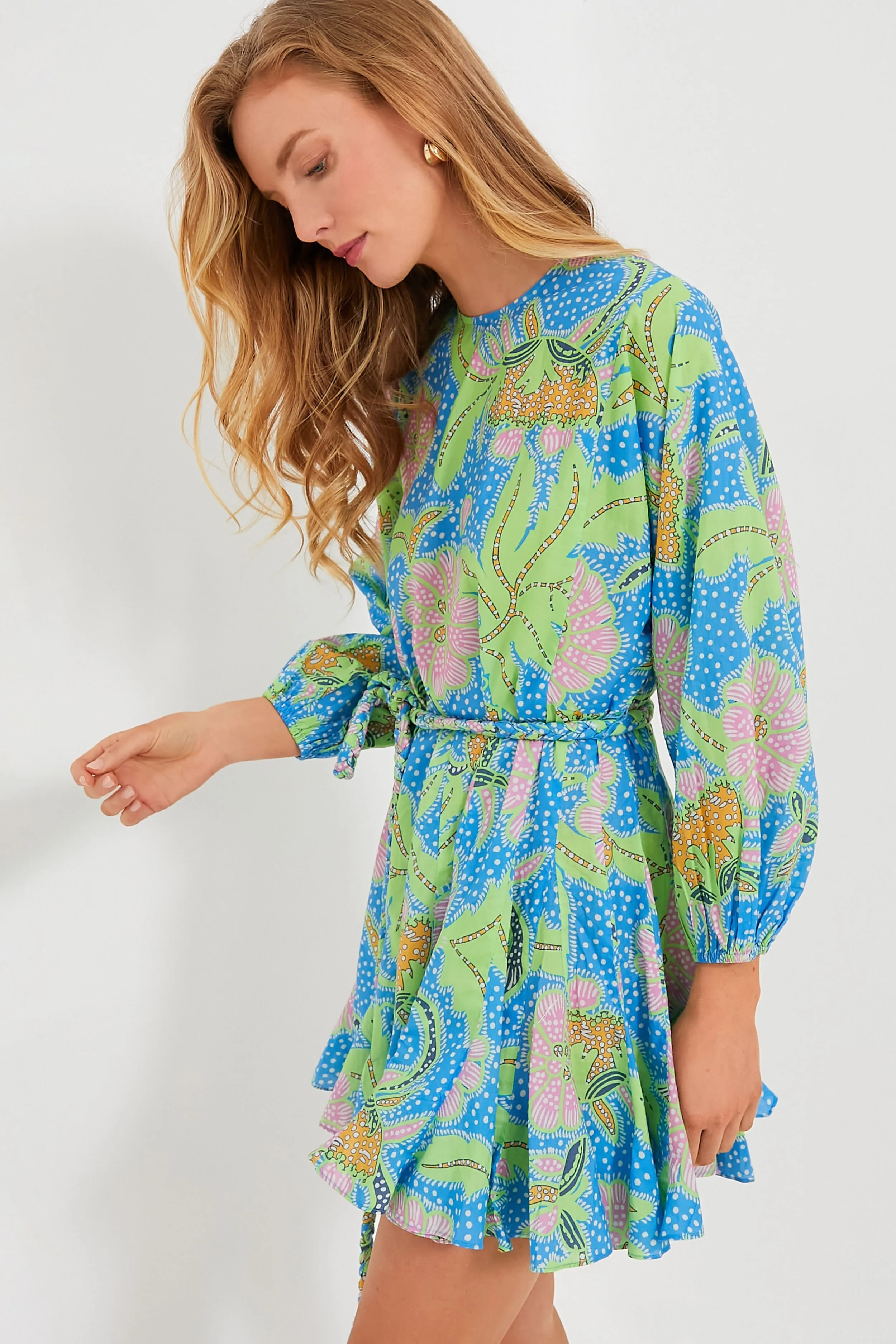 Blue Psychedelic Flower Ella Dress