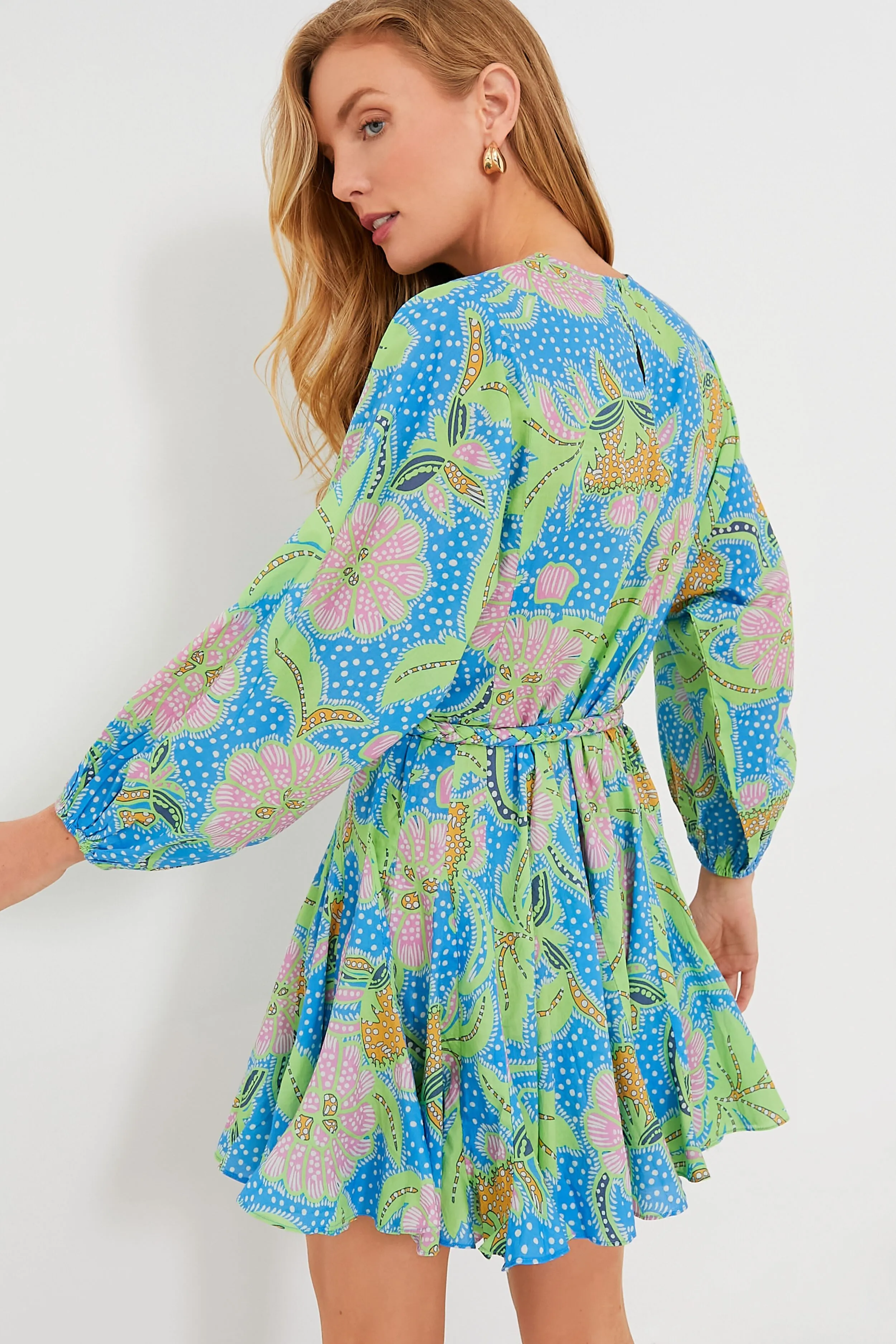 Blue Psychedelic Flower Ella Dress