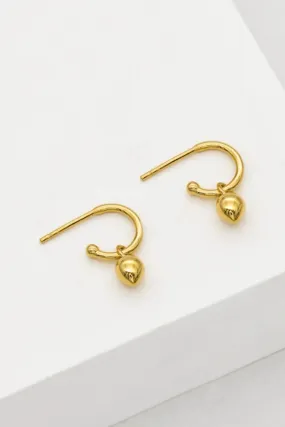 Bud Base Hoop Earrings Sterling Silver 14K Gold Plated