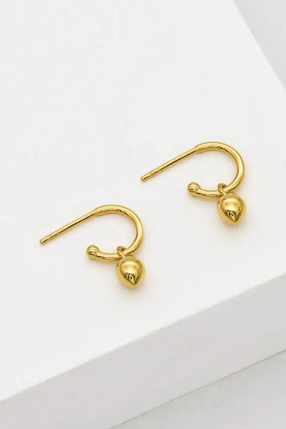 Bud Base Hoop Earrings Sterling Silver 14K Gold Plated