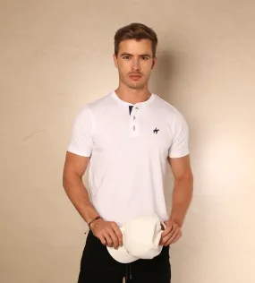 Camiseta Cuello Henley Blanca Ref. 147081223