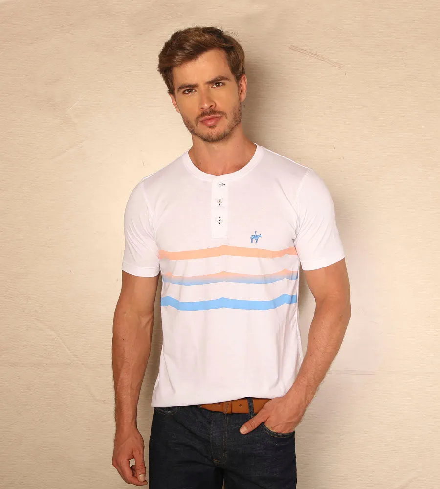 Camiseta Cuello Henley Blanco Ref. 146010324