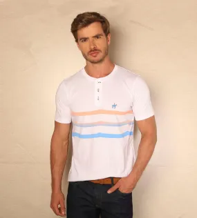 Camiseta Cuello Henley Blanco Ref. 146010324