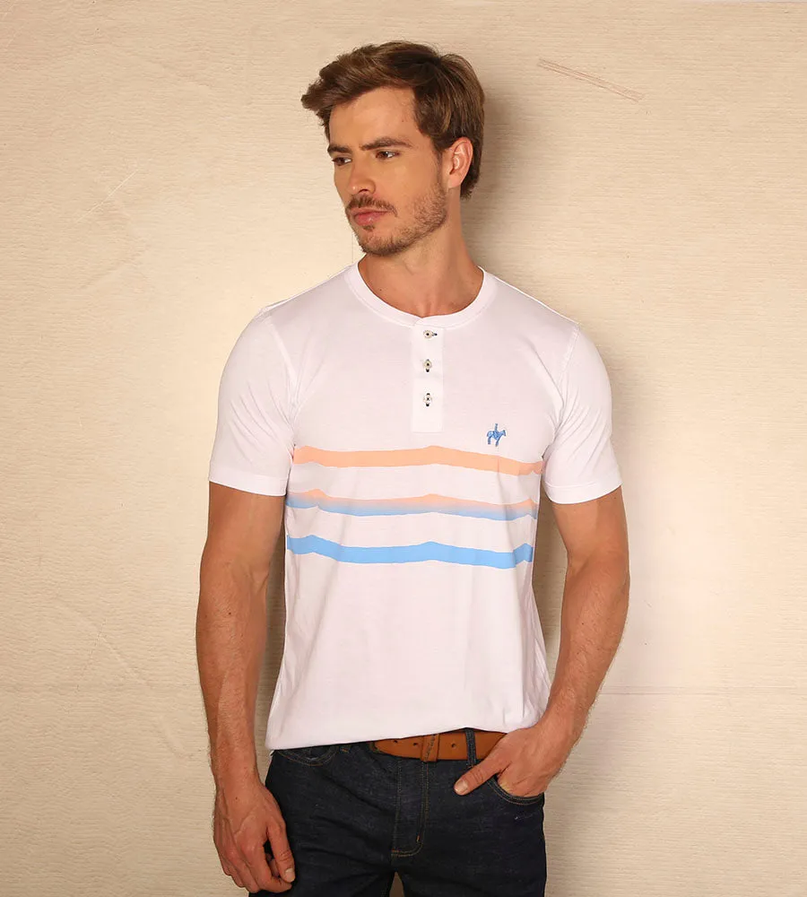 Camiseta Cuello Henley Blanco Ref. 146010324