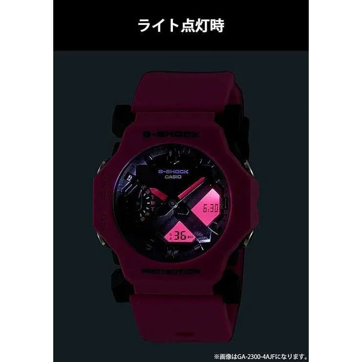 CASIO G-SHOCK DAY-DATE ANALOG DIGITAL DIAL RUBBER STRAP PINK MEN WATCH GA-2300-4AJF