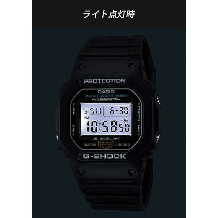 CASIO G-SHOCK DAY-DATE BLACK RUBBER STRAP MEN DIGITAL DIAL WATCH DW-5600UE-1JF