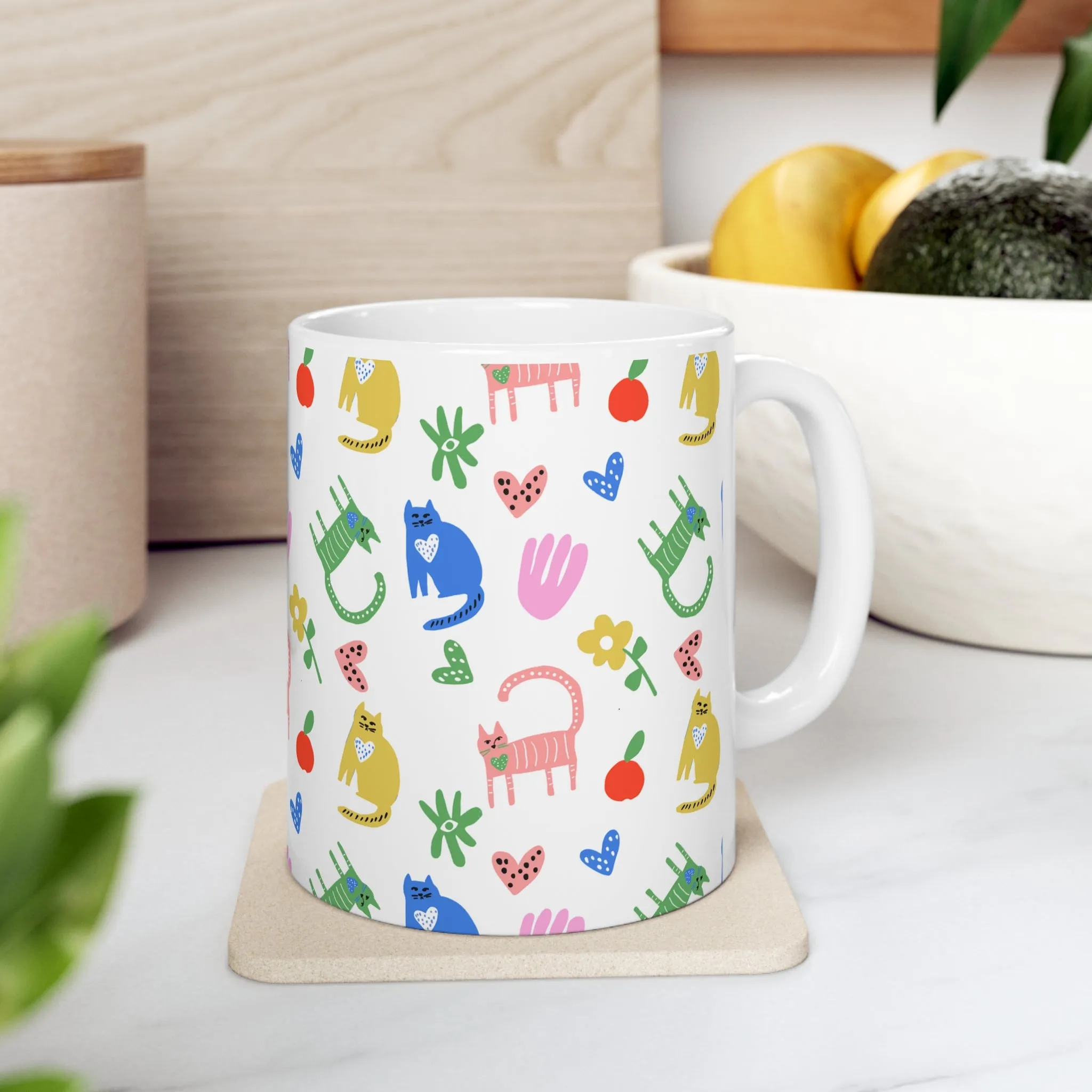 Cat Party Ceramic Mug 11oz