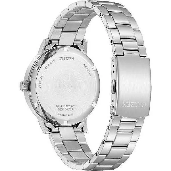 CITIZEN COLLECTION ANALOG GLOW IN THE DARK SILVER STRAP NAVY DIAL MEN WATCH BJ6541-58L