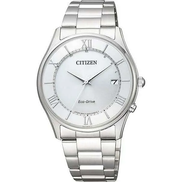 CITIZEN COLLECTION ECO-DRIVE RADIO CONTROLLED SIMPLE ADJUST SILVER MEN WATCH AS1060-54A