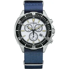 CITIZEN COLLECTION ECO DRIVE SOLAR BLUE NYLON STRAP MEN WATCH AT2500-19A