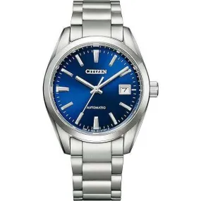 CITIZEN COLLECTION MECHANICAL AUTOMATIC SILVER STRAP BLUE DIAL MEN WATCH NB1050-59L