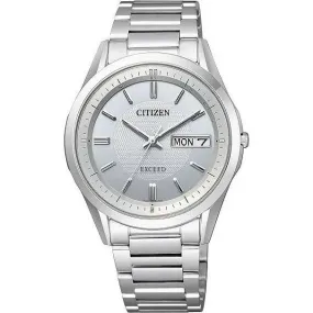 CITIZEN EXCEED ECO-DRIVE RADIO CONTROLLED SOLAR SILVER MEN WATCH AT6030-60A