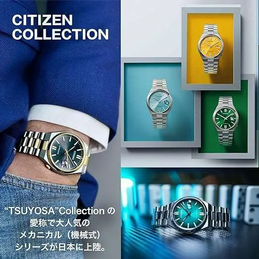 CITIZEN TSUYOSA COLLECTION MECHANICAL AUTOMATIC SILVER & DARK MEN WATCH NJ0151-88X