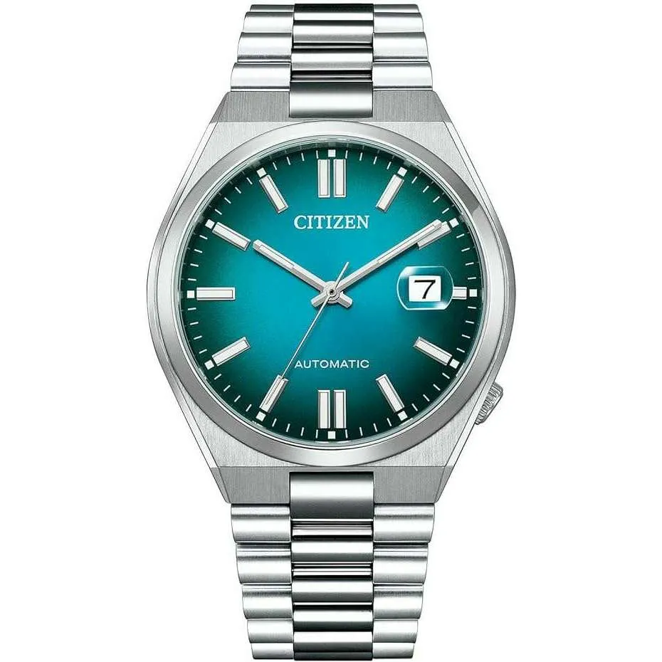 CITIZEN TSUYOSA COLLECTION MECHANICAL AUTOMATIC SILVER & DARK MEN WATCH NJ0151-88X