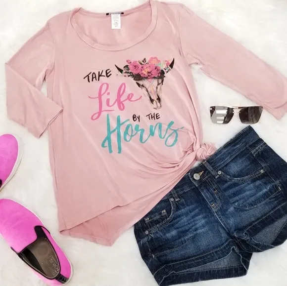 Country Causal Graphic Top Pink