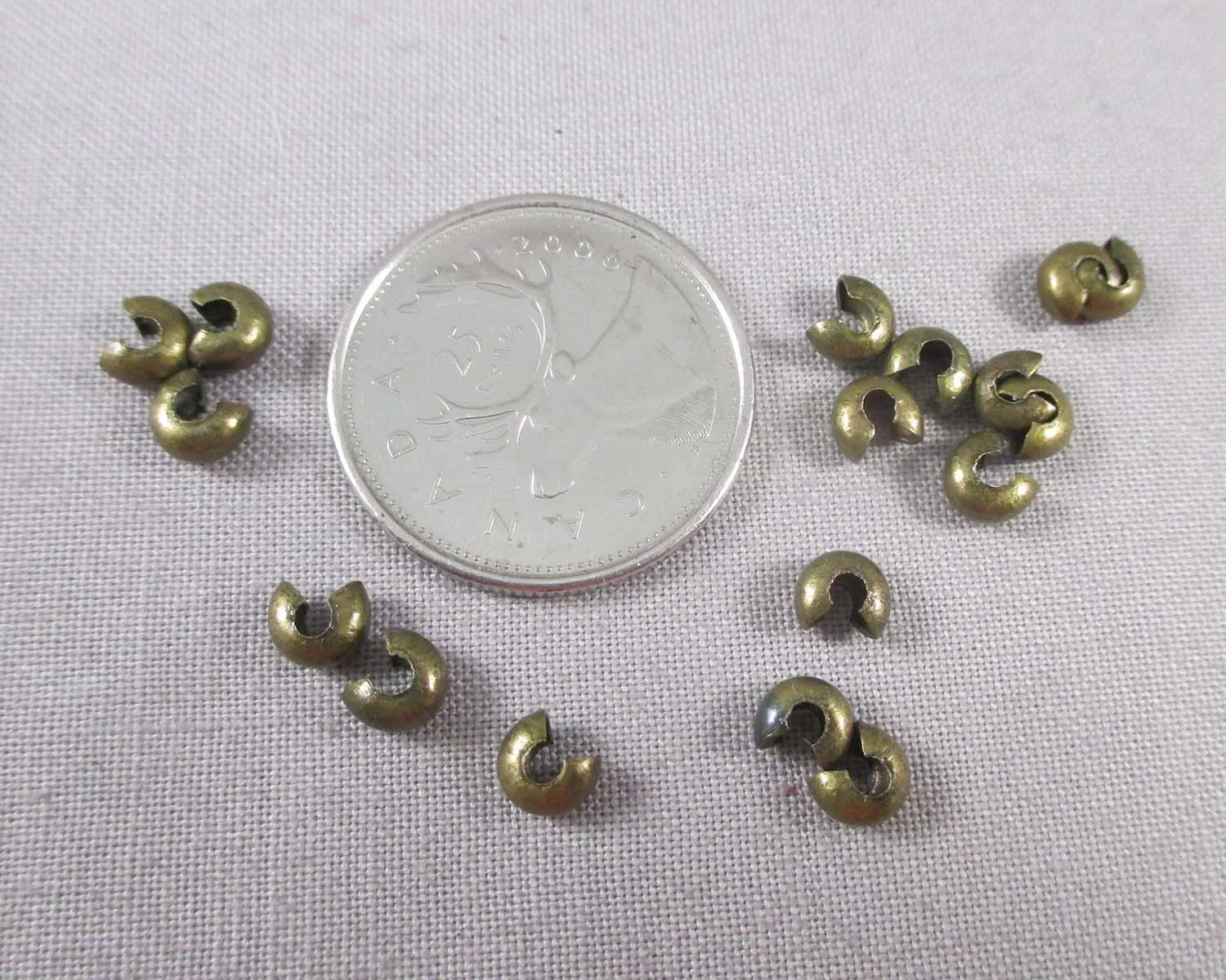 Crimp Bead Covers Antique Bronze Tone 4mm 70pcs (0193)