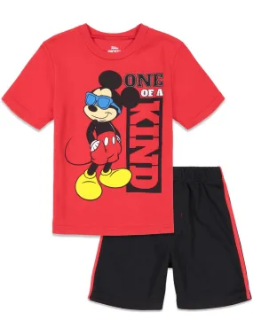 Disney Mickey Mouse Athletic T-Shirt Mesh Shorts Outfit Set