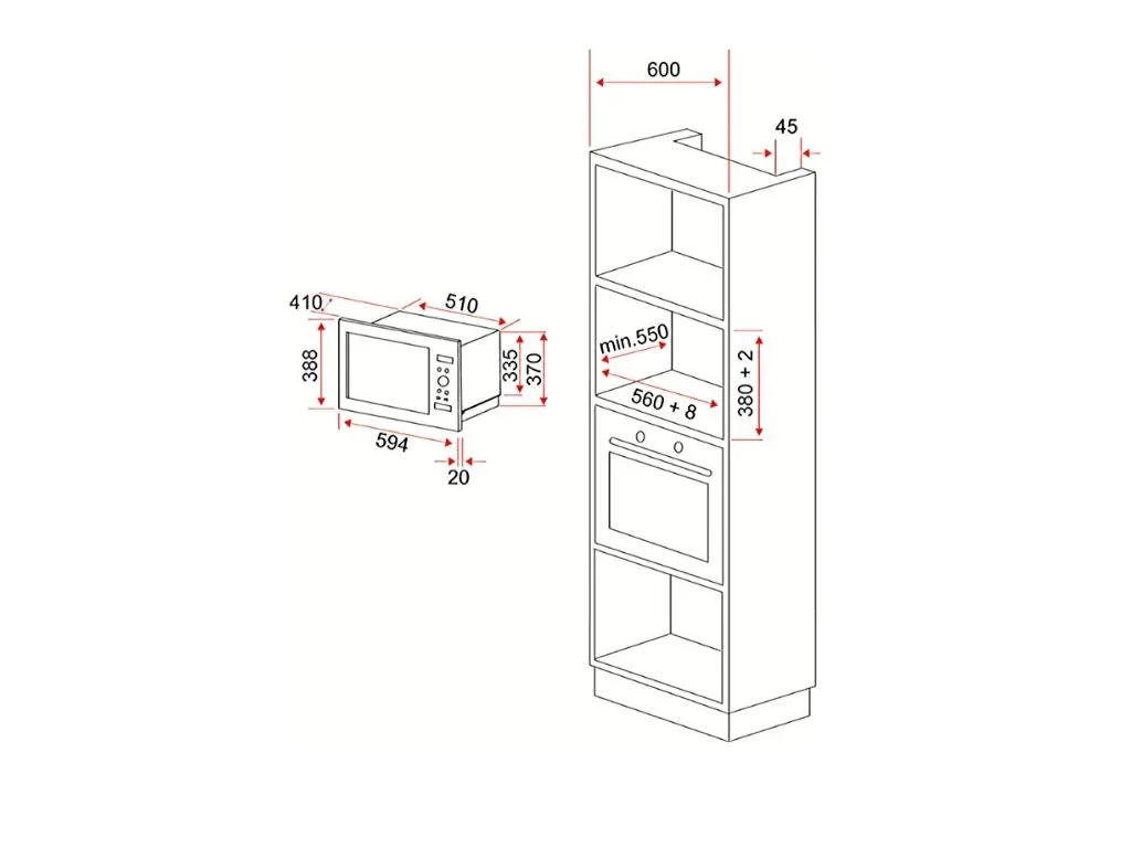 EF Built-In Microwave Oven with Grill, BM 259 M