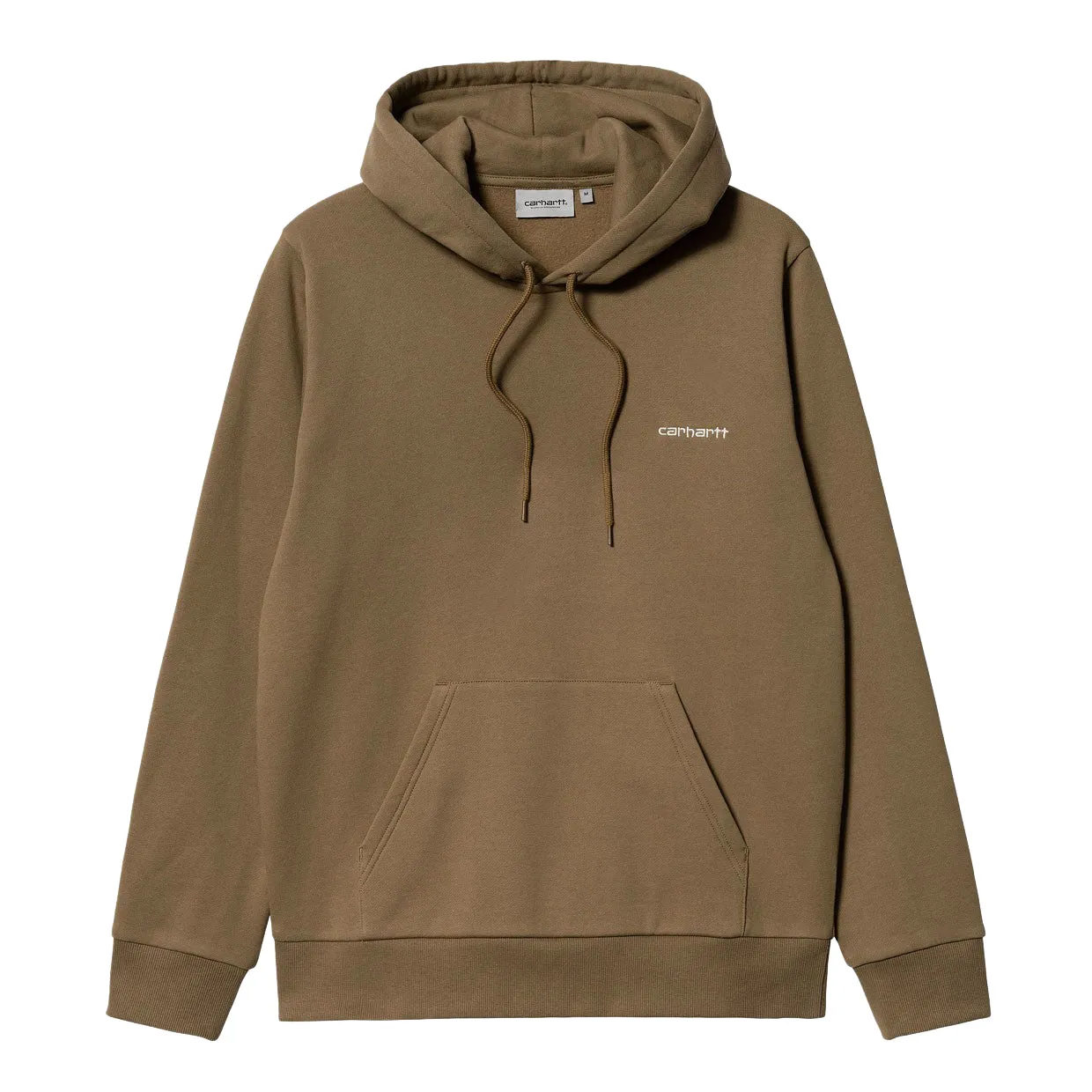 Felpa Carhartt WIP Hooded Script Embroidery Marrone