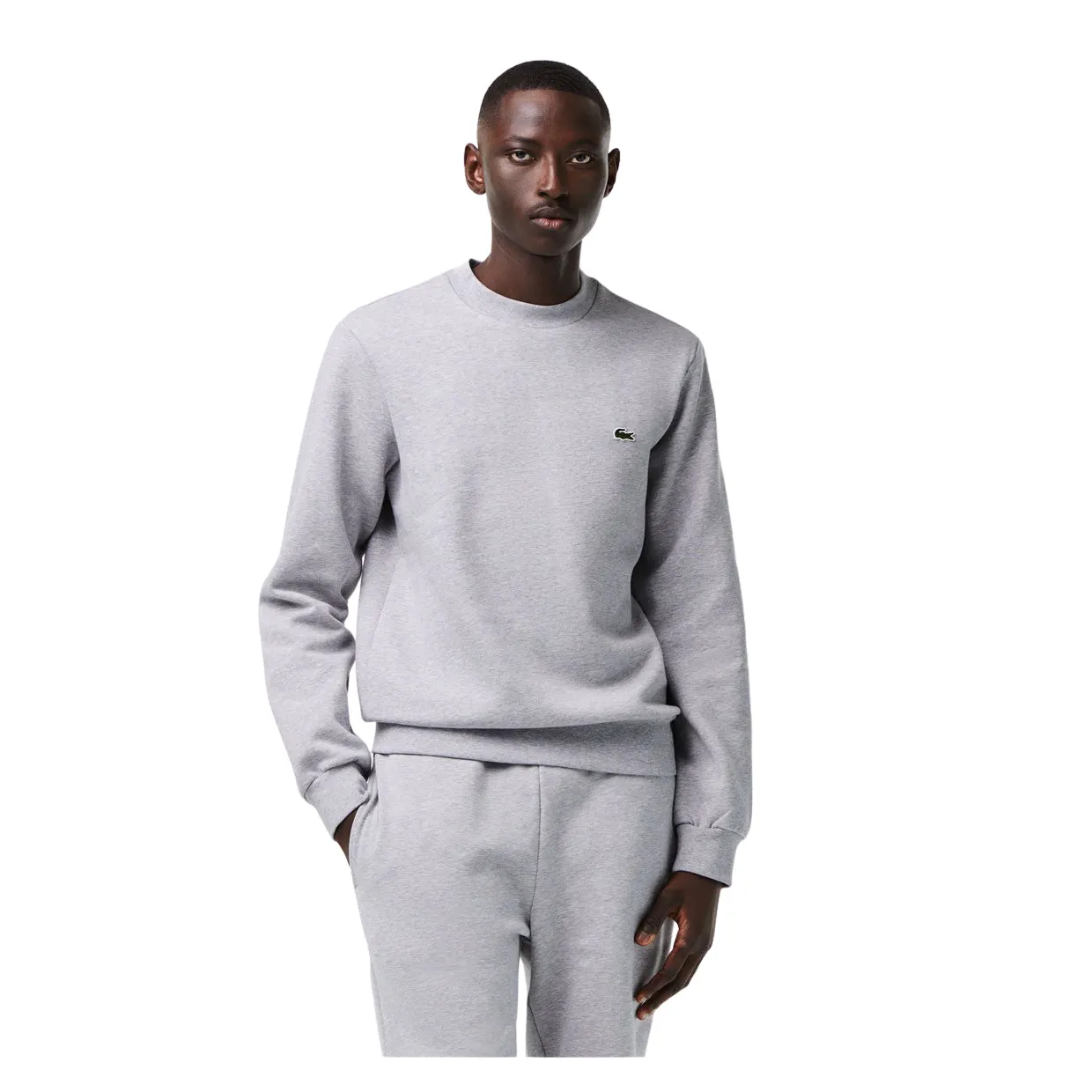 Felpa Uomo Lacoste Girocollo Cotone Bio Grigio