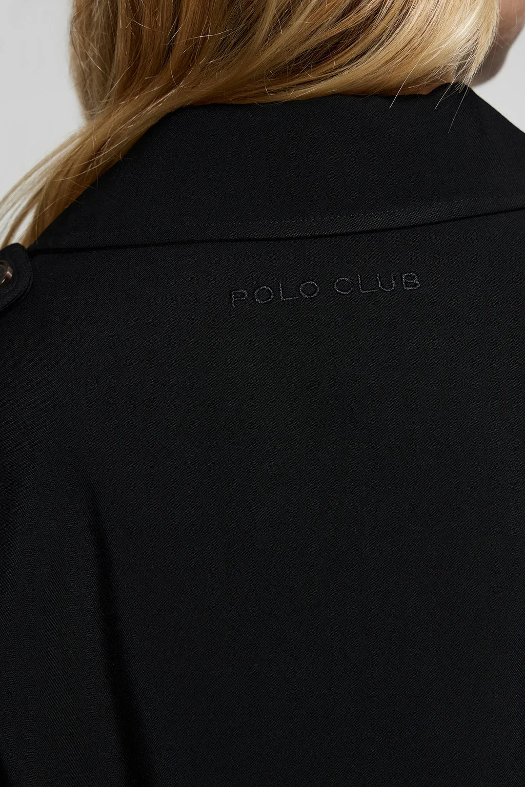 Gabardina Celia negra con detalles Polo Club