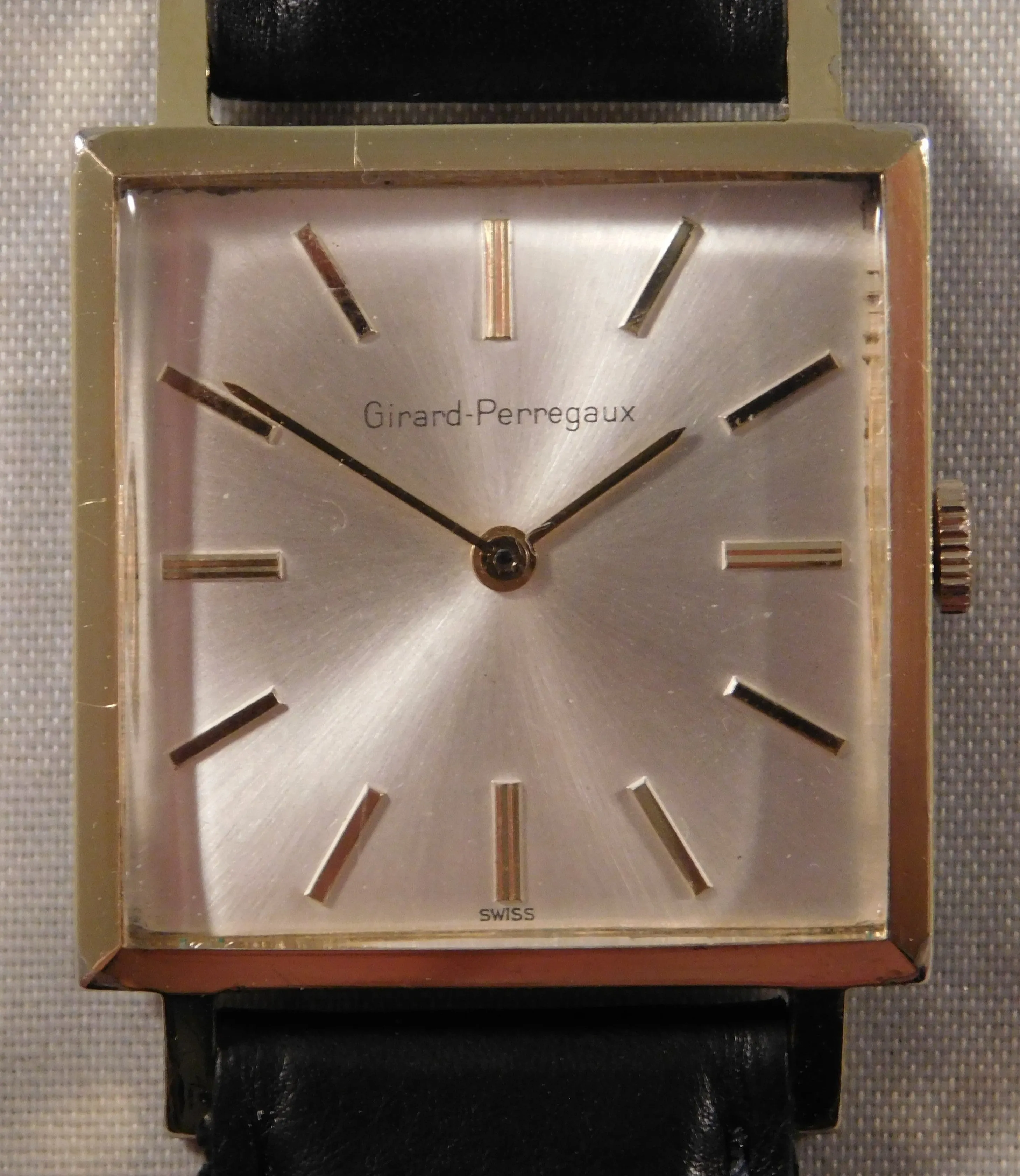 Girard Perregaux Classic Square SS Manual Wind Big Size 1960's Mens Watch....29mm