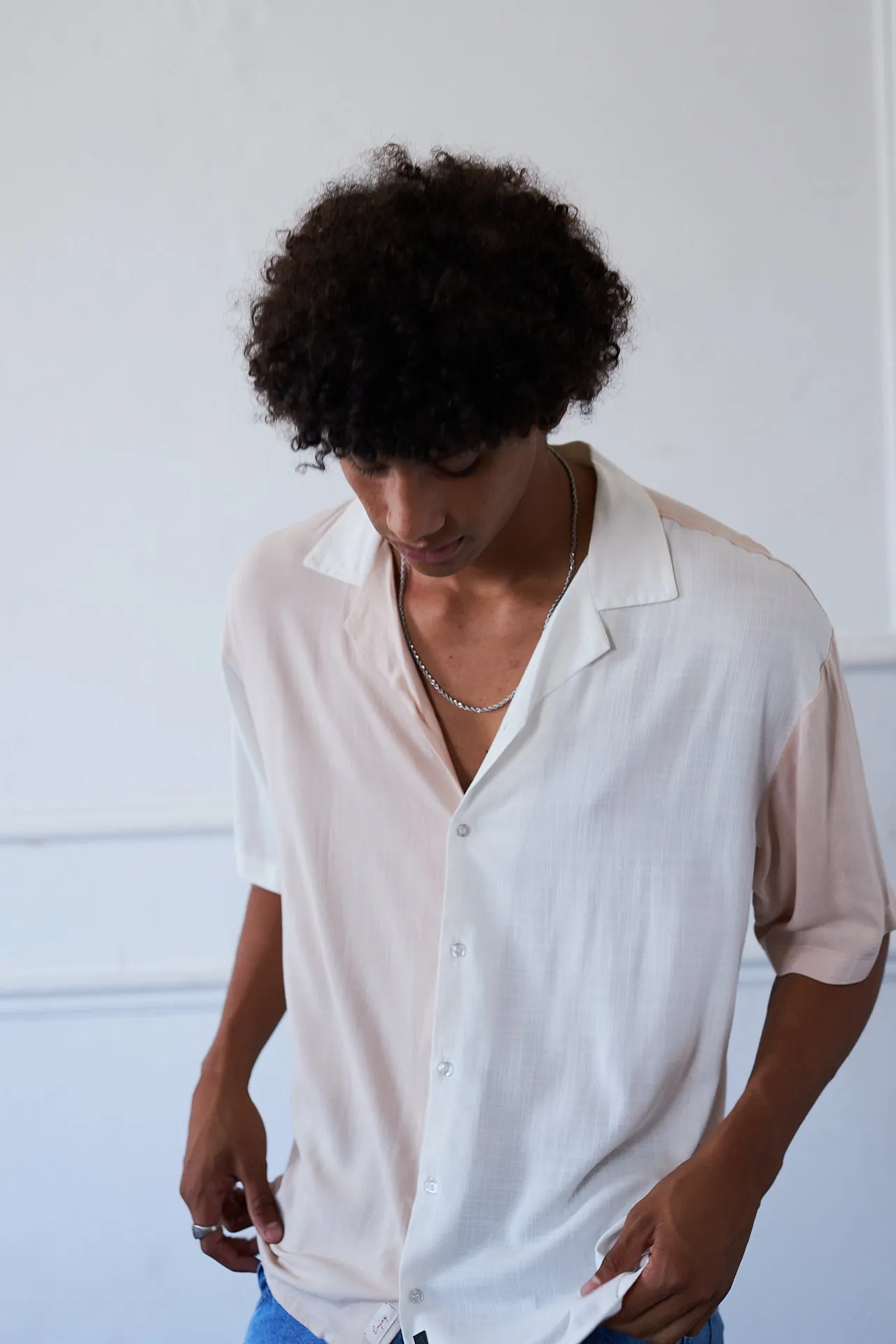 Ibiza Vintage Linen Shirt - Beige/Blanco