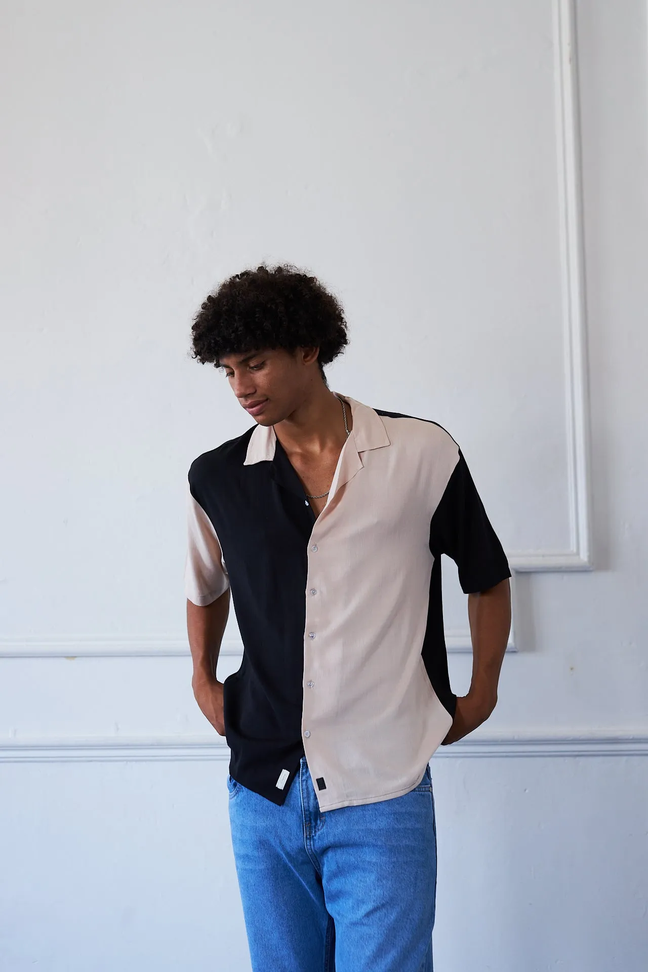 Ibiza Vintage Linen Shirt - Negro/Beige