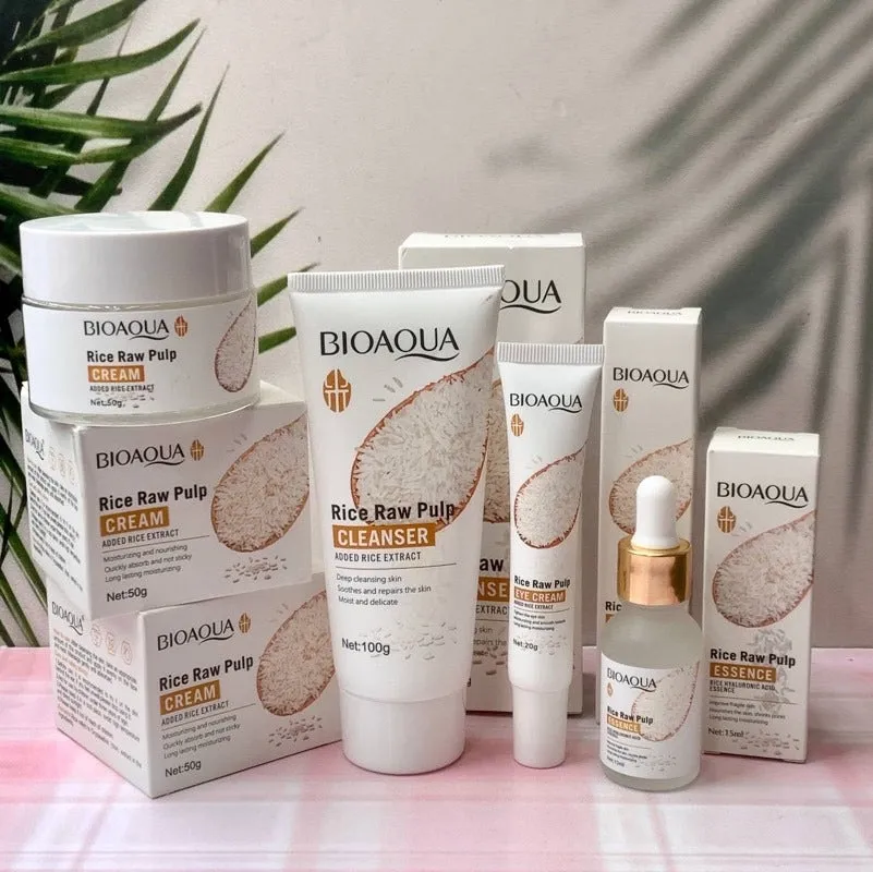 Kit x 5 Rutina Facial Oriental de Arroz | Tratamiento Facial Anti-Edad y Aclarante - BIOAQUA