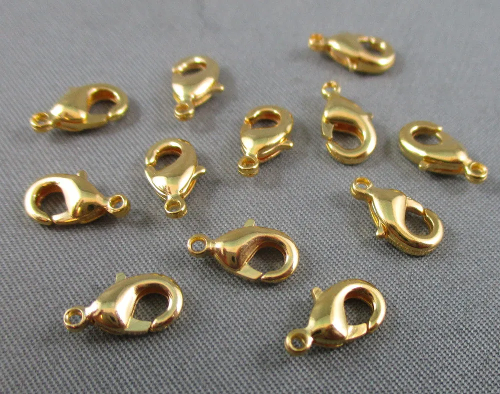 Lobster Clasp Gold Tone 6x10mm 10pcs (1128)