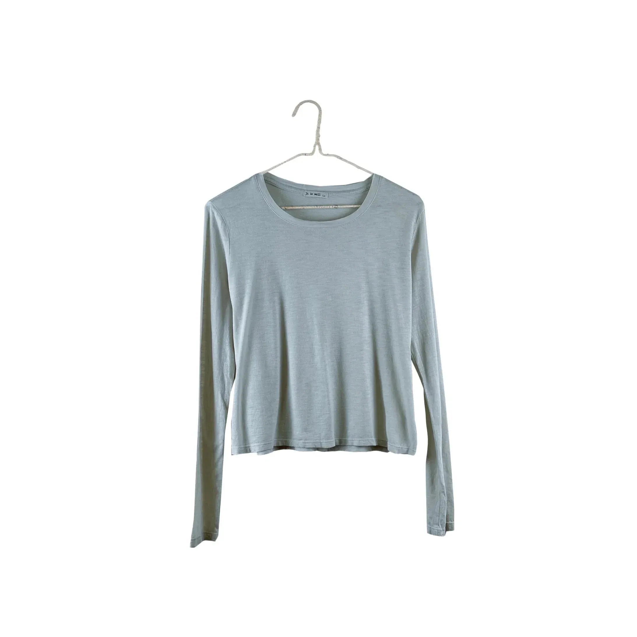 Long Sleeve Baby Tee in Misty Sage