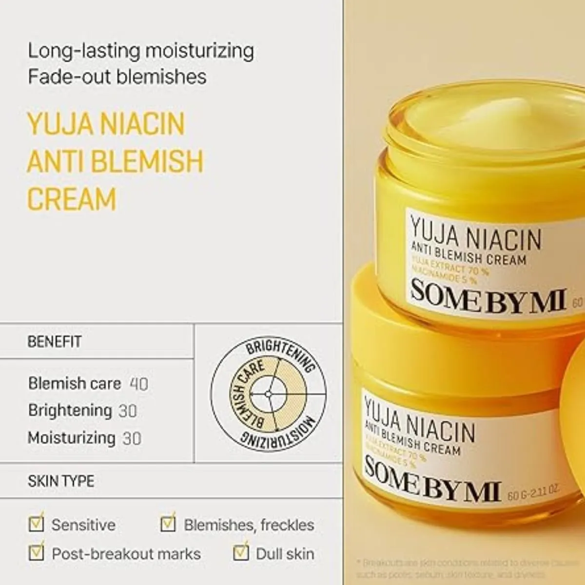 Mascarillas SOME BY MI YUJA NIACIN 30 DAYS MIRACLE BRIGHTENING SLEEPING MASK 60g