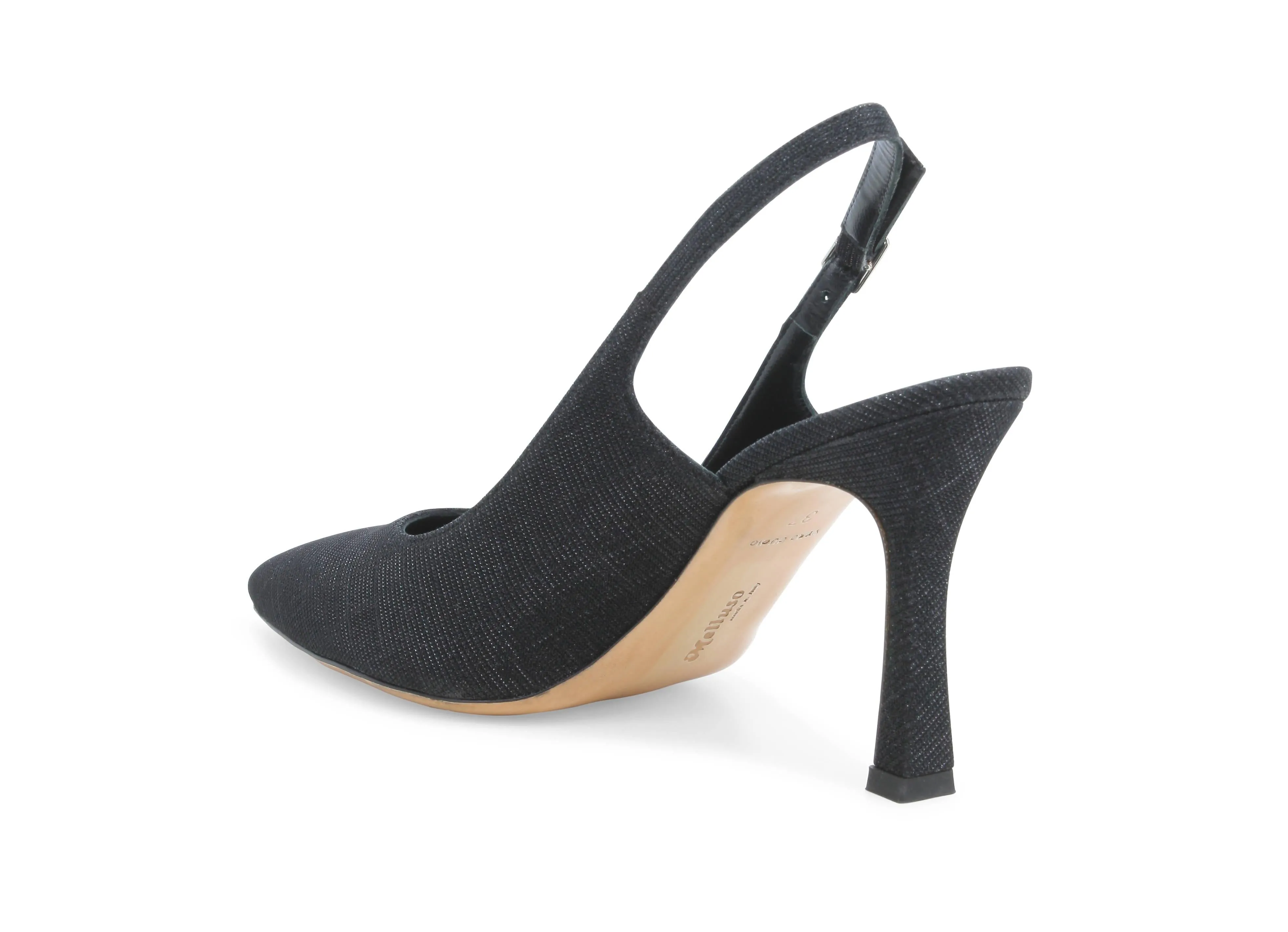 Melluso Décolleté Made in Italy Tacco Alto Slingback Tessuto