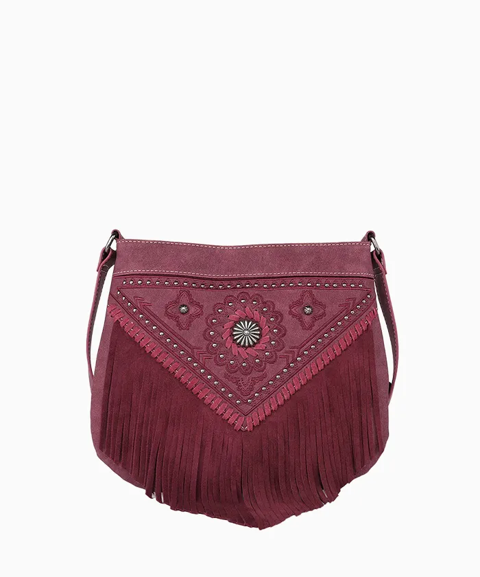 Montana West Concho Floral Fringe Crossbody Bag