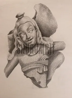 Painting of an Ancient Indian Sculpture