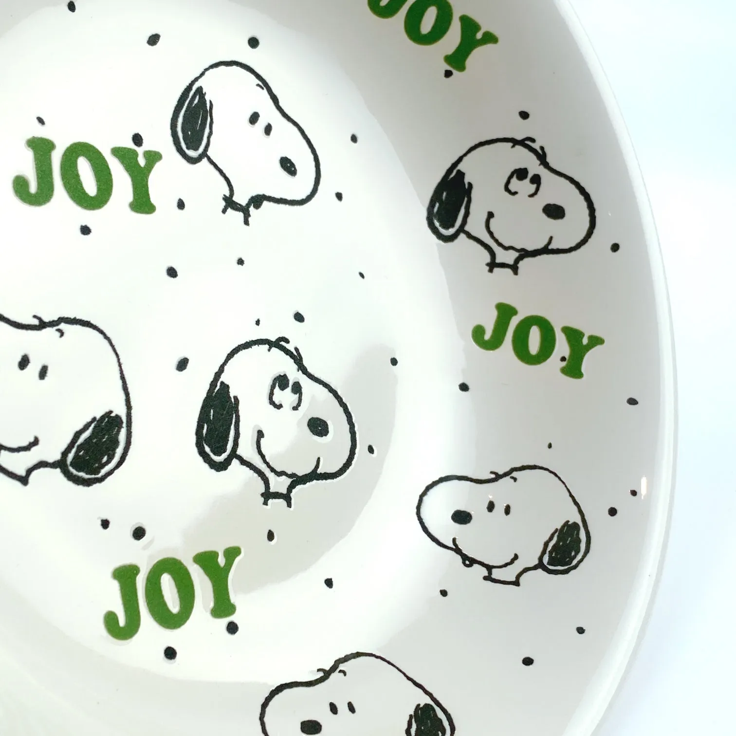 Peanuts Charlie Brown & Friends & Snoopy Dot Dot Joy Holiday Bowl 9"