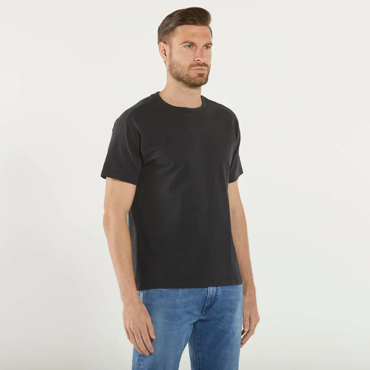 Replay t-shirt girocollo tessuto blu