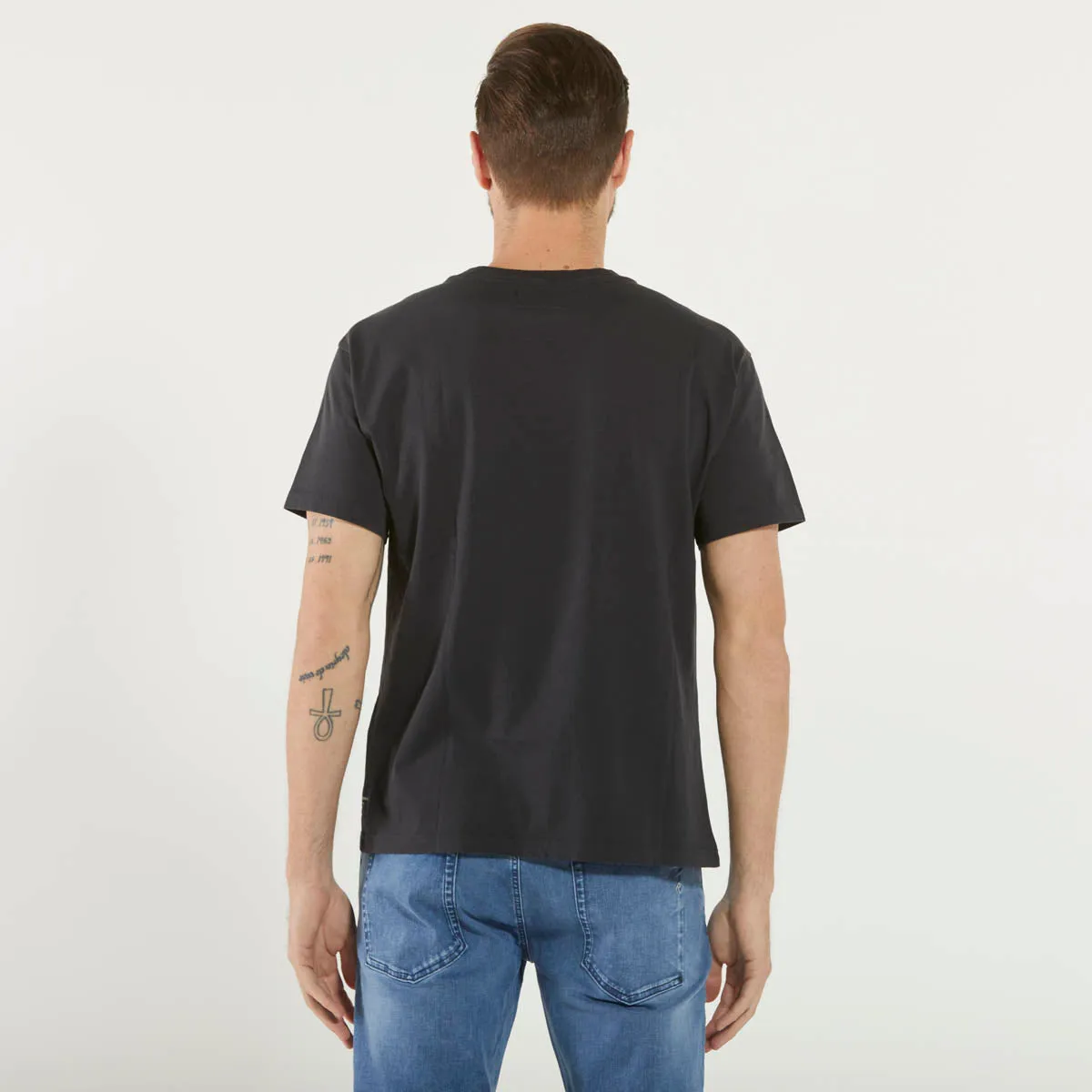 Replay t-shirt girocollo tessuto blu