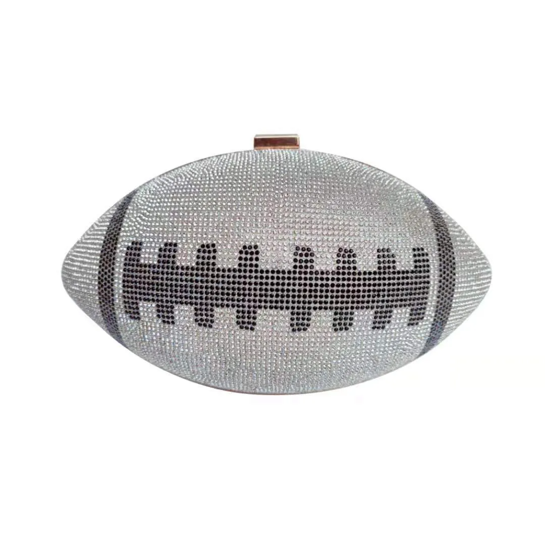 Rhinestone Football Clutch Purse