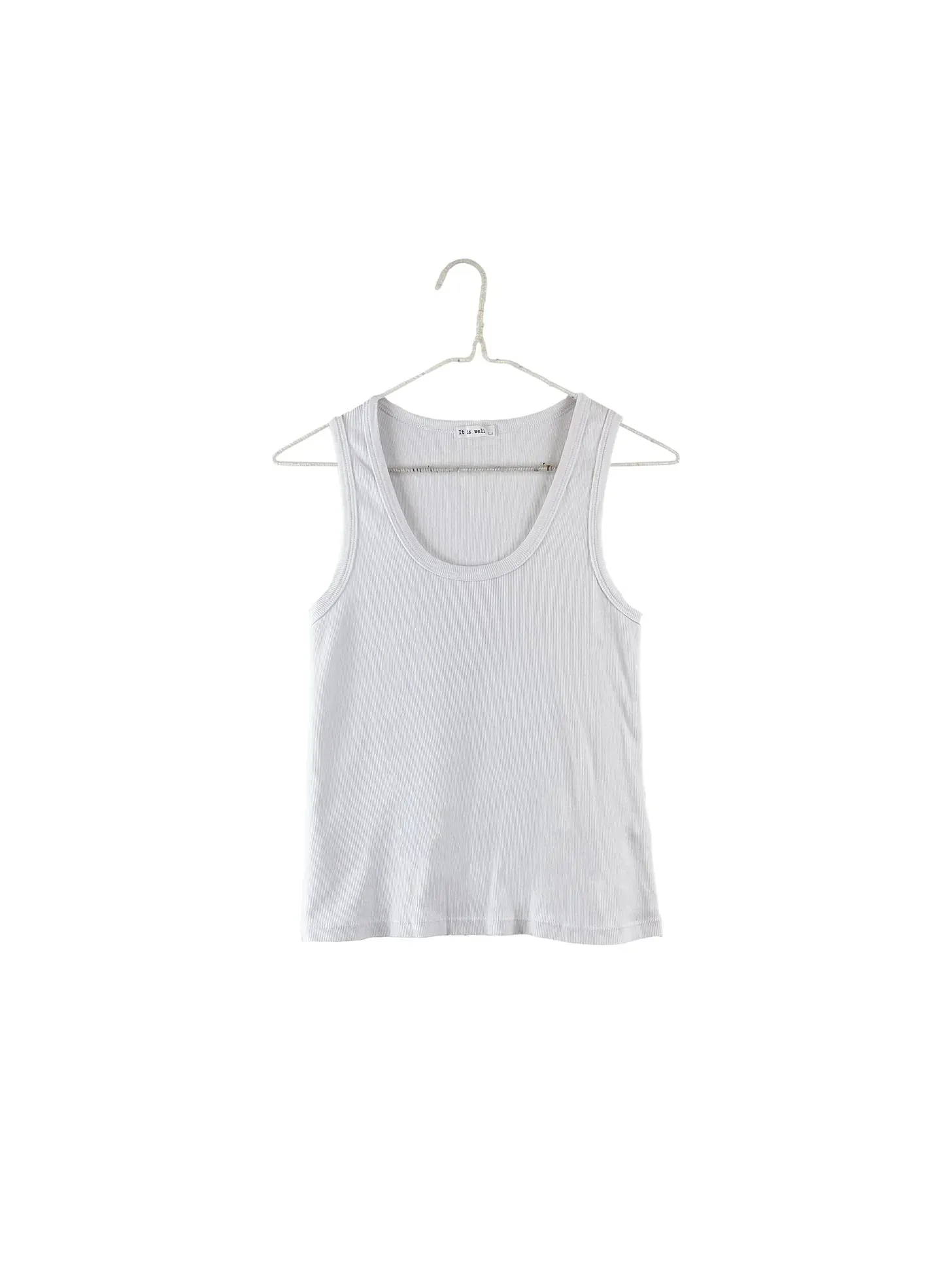 Rib Tank Top in Salt