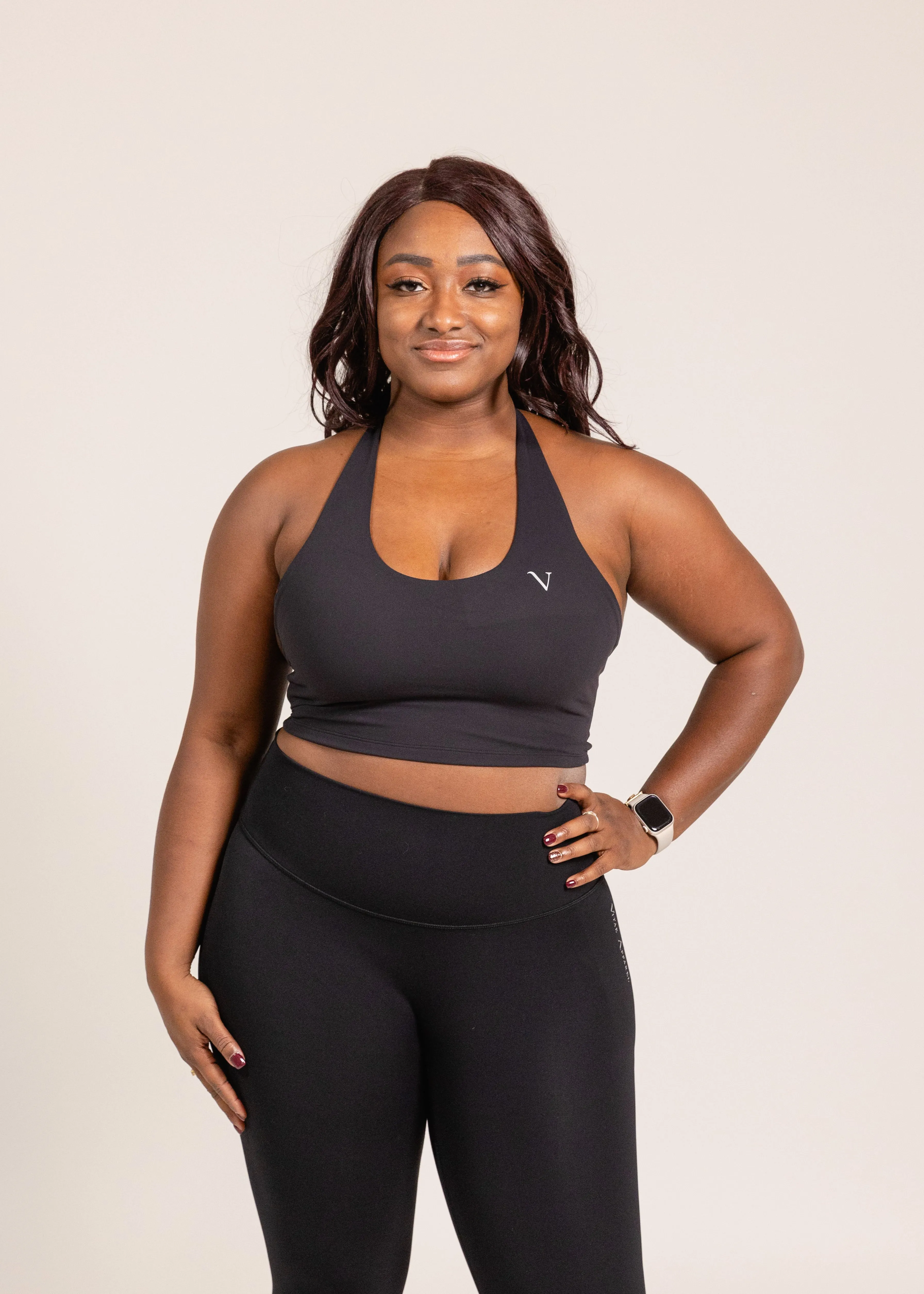 SculptLite Halter Sports Top Black