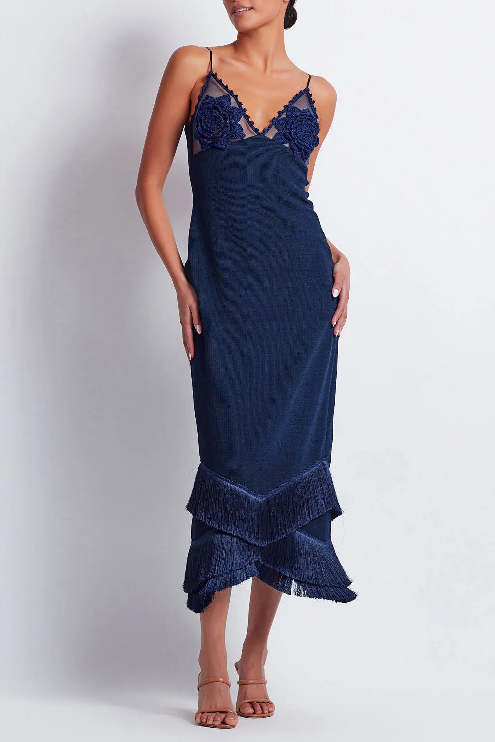 Slipkleid Crochet in French Navy