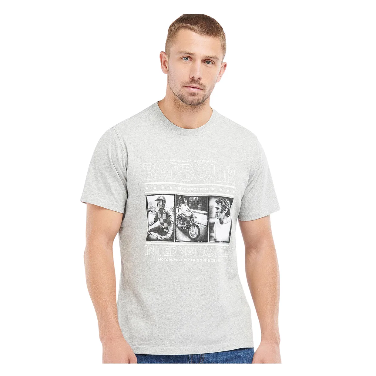 T-shirt Barbour International Steve McQueen Reel Grigio